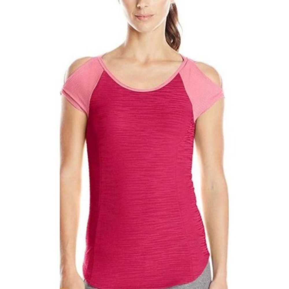 Pearl Izumi NWT Women's Fly Shirt Red Pink Large Transfer Dry Fabric UPF Protect